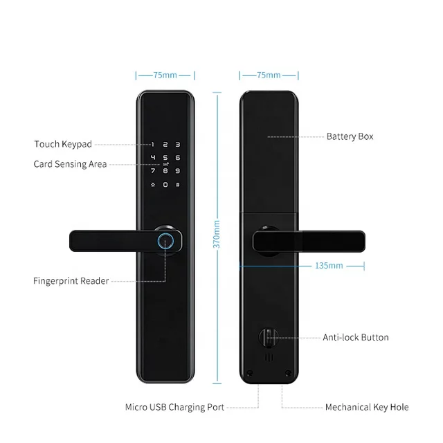 TRENDYLOCK X8 FINGERPRINT, CARD, PASSWORD, KEY & TUYA APP - Image 5