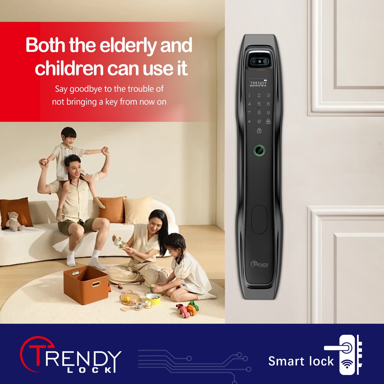 TRENDYLOCK FX17 - Tuya App, Palm vein, Face, Password, Fingerprint, Card, Key - Image 5
