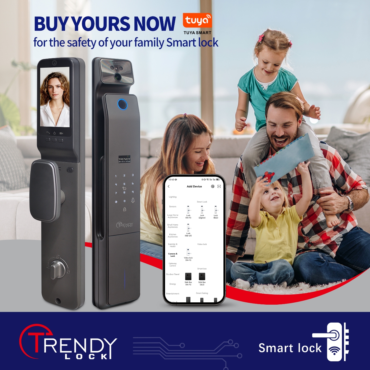 TRENDY LOCK FX16 - Tuya App, Palm vein, Face, Password, Fingerprint, Card, Key - Image 5